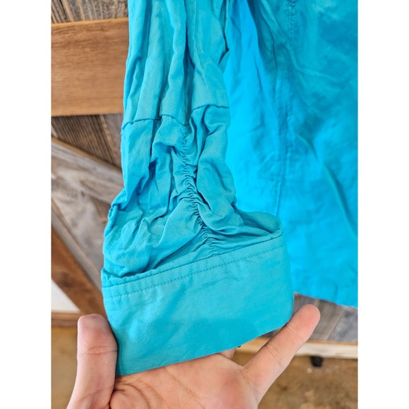 Chicos size 2 (L) crinkly 3/4 sleeve full zip light shaket EUC Career Casual ^ - Picture 5 of 7